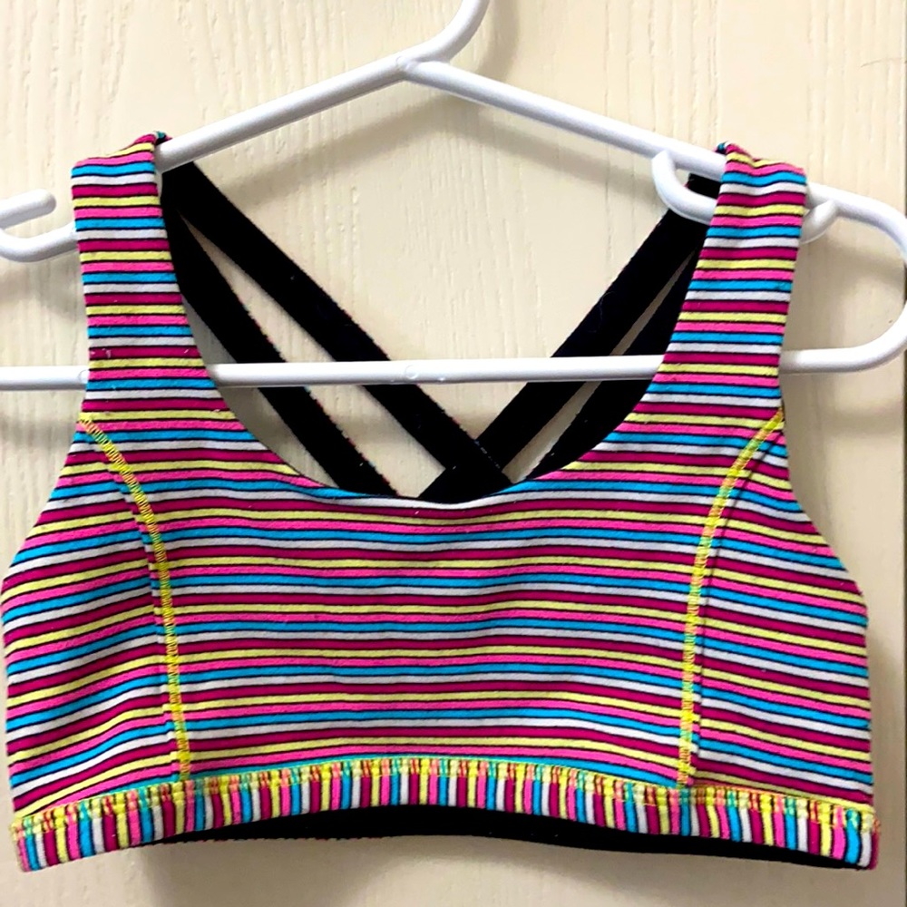 Ivivva Black and Striped Reversible Sports Bra